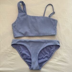 Athleta Lavender Ribbed One-Shoulder Bikini Set